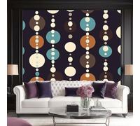 Genérico Papel pintado tejido no tejido TNT Arte Retro de Lunares (Polka Dot) - Fotomural 400 x 280(WxH) Gris, papel pintado para salón y dormitorio decoración, cubre imperfecciones de la pared