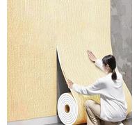 Genérico Papel Pintado Térmico Aislante,Papel Pintado Aislante Autoadhesivo 5 Mm,Papel Pintado Aislante para Paredes Interiores,contra El Frío,contra El Moho,Aislamiento Térmico,Amarillo,L2.8m W50cm