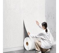 Genérico Papel Pintado Térmico Aislante para Paredes Interiores, Espuma de 5 Mm, Papel Pintado Autoadhesivo, Impermeable, Resistente A la Humedad para Paredes Descascaradas,Blanca,L10m W50cm