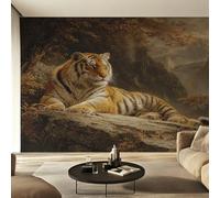 Genérico Papel Pintado Tigre Maestosa, Papel Pintado pared Dormitorio Fauna Selvatica Della Giungla, Decoracion pared Salon, Fotomurales Tejido no Tejido, 200 x 140 cm K-MZ&19