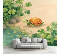 Genérico Papel Pintado Tortuga de Dibujos Animados, Papel Pintado pared Dormitorio Animal Tierno Infantil, Decoracion pared Salon, Fotomurales Tejido no Tejido, 366 x 254 cm K-MZ&21