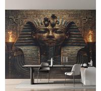 Genérico Papel Pintado Tutankamón, Papel Pintado pared Dormitorio Faraón Antiguo Egipto, Decoracion pared Salon, Fotomurales Tejido no Tejido, 500 x 350 cm K-MZ&8