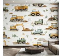 Genérico Papel Pintado Vehículo de Ingeniería, Papel Pintado Pared Excavadora de Dibujos Animados Niño de Decorativos del Hogar, para Salon Dormitorio Decoracion Pared, 300x210cm D&O153