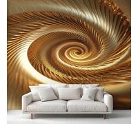 Genérico Papel Pintado Vórtice Psicológico Papel de Pared, Decoracion Salon Dormitorio Ilusión óptica Dorado Metálico Murales Fotomurales Decorativos Pared, 250 x 175 cm C&MI01