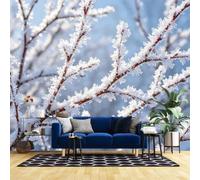 Genérico Papel Pintado Winter Frost Branch, Mural De Pared No Tejido, Póster Fotográfico, Decoración Del Hogar, Arte Mural De Paisaje Natural Con Efecto Panorámico 3D Para Sala De Estar Y Ofici