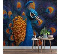 Genérico Papel tapiz fotográfico 140 x 100 cm Pavo Real Fotomurales Tejido No Tejido，No es un fondo de pantalla común y corriente Pantalla Abierta Moderno Decoración de Paredes