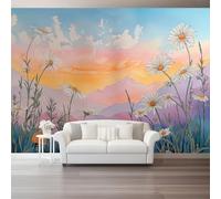 Genérico Papel Tapiz Fotográfico 150 x 105 cm（WxH Papel Pintado Panorámico, Amanecer Sobre Las Montañas Bohemia Decoración Pared - Moderna para Cuarto de Niño Salón Oficina Color