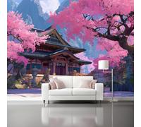Genérico Papel Tapiz Fotográfico 400 x 280 cm（WxH Papel Pintado Panorámico, Estilo Japonés Paisajes Ensueño Arquitectura Decoración Pared - Moderna para Cuarto de Niño Salón Oficina Color