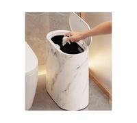 Genérico Papelera de baño | Cubo de basura pequeño con tapas | plástico mármol y madera | Papelera de desechos moderna para el hogar, interior