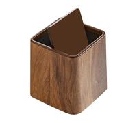 Genérico Papelera De Imitación De Madera Pequeña - 14.7x14.7x15.3cm Papelera De Escritorio Vintage, Cubo De Basura De Mesa Con Tapa Abatible, Para Escritorio, Oficina, Baño, Cafetería, Mesa, Hogar