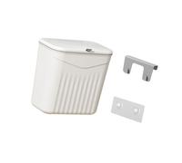 Genérico Papelera montada en la pared que ahorra espacio Plan de gran capacidad de poliestireno impermeable Mecanismo de apertura automática para hogar Papelera montada en la pared con
