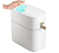 Generico Papelera para residuos de baño con tapa - Cubo de baño con sensor automático | Papelera de 8 l antiolor para espacios estrechos debajo de armarios para interiores exteriores WC lavandería