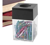 Genérico Paper Clip Dispenser - ABS Magnet 4x4x7cm 40g | Magnetic Clip Holder, Transparent Desktop Organizer, School Office Supply Container | Storing Clips Pins Small Metal Accessories Desk