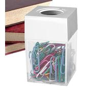Genérico Paper Clip Dispenser - ABS Magnet 4x4x7cm 40g | Magnetic Clip Holder, Transparent Desktop Organizer, School Office Supply Container | Storing Clips Pins Small Metal Accessories Desk