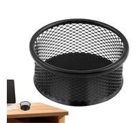 Genérico Paper Clip Organizer For Desk - 9x3.5cm Wire Mesh Binder Clip Holder,Multifunctional Round Stackable Mesh Bowls Pin Dispensers, Black Desk Accessories For Studio, Home, School