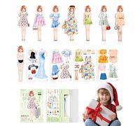 Genérico Paper Dress Up Dolls - Colorful, Creative Pretend Play Set, Costume Paper Dolls Cutouts | Magnetic Princess Clothes Puzzle Dress Up Papers Doll For Kids Craft Fun