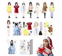 Genérico Paper Dress Up Dolls - Colorful, Creative Pretend Play Set, Costume Paper Dolls Cutouts | Magnetic Princess Clothes Puzzle Dress Up Papers Doll For Kids Craft Fun