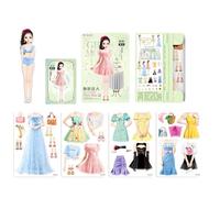 Genérico Paper Dress Up Dolls - Colorful, Creative Pretend Play Set, Costume Paper Dolls Cutouts | Magnetic Princess Clothes Puzzle Dress Up Papers Doll For Kids Craft Fun