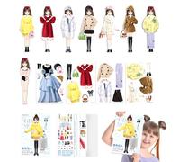 Genérico Paper Dress Up Dolls - Colorful, Creative Pretend Play Set, Costume Paper Dolls Cutouts | Magnetic Princess Clothes Puzzle Dress Up Papers Doll For Kids Craft Fun