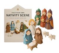 Genérico Paper Nativity Scene - Handmade Christmas Craft Kit with Nativity Party Decorations for Beginners, Men Women Boys Girls Youth Teens Family Friends, DIY Holiday Art Activity, 7.09x4.72x0.39in