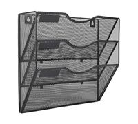 Genérico Paper Organizer For Wall - 3-Tier Metal Rack Tray Storage Box Divider | File Organizer Mount Shelf - For Desk Desktop Cubicle Home Classroom Teacher Door Bathroom : 32.5*30*10.5cm