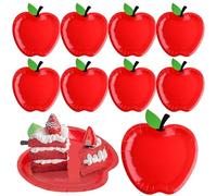 Genérico Paper Plates - 10PCS 18cm 7in Red Fruit Shape | Sturdy Dinner Plates Bulk Set for Picnic, Family Gatherings, Breakfast, Lunch, Party Tableware, Serving Food or Outdoor Use