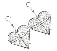 Genérico Paquete de 2 Cajas Decorativas de Almacenamiento de Materiales de corazón de anidación de Hierro para Nido de Ave Salvaje, Soporte de Suministros de construcción, corazón de pájaro