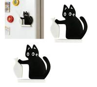 Genérico Paquete De 2 Imanes Para Refrigerador Con Jarrón De Bigotes De Gato | Lindo Jarrón De Gato Con Imán Acrílico Para Flores | Decoración Para Refrigerador Con Soporte Para Bigotes De Gatos