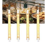 Genérico Paquete de 4 Bombillas de lámpara de Calor R7S de 300W, Luces halógenas calefactoras y de Calentamiento de 118MM con CRI 80 para buffets y cocinas domésticas