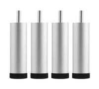 Genérico Paquete De 4 Patas Ajustables para Muebles, Pies Niveladoras De Repuesto Sofá Rosca M6/M8/M10, para Cama Y Pata Apoyo Armario, con Base Antideslizante(Plata,20cm(M10screw))
