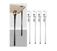 Genérico Paquete de 4 Patas de Mesa con Abrazadera F, Patas Ajustables de Metal for Bricolaje, for Escritorio, Bar, café(Cream,23.6in/600mm)