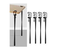 Genérico Paquete de 4 Patas de Mesa con Abrazadera F, Patas Ajustables de Metal for Bricolaje, for Escritorio, Bar, café(Black,23.6in/600mm)