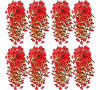 Genérico Paquete de 4 Petunias Artificiales Colgantes de Seda, Flores Artificiales para Decoración de Exteriores, Jardín, Balcón (8, E)