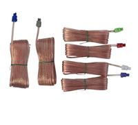Genérico Paquete de cables para altavoces Speaker Cables Pack (6x Pieces) Sound Wires Cords Red Gray compatible with Pioneer Home Cinema Theater Audio System