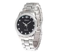 Generico Par de relojes de moda de acero inoxidable unisex esfera diamante analógico reloj de cuarzo regalos, Hombre-d