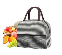 Genérico Para Almuerzo | Aislante Portátil Malla Bolsillo Rayas | Femenina para Almuerzo con Recipientes | para Hombre Adulto Niño Oficina Escuela Viaje Camping Exterior Picnic Comida Snack Fruta