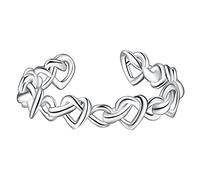 Genérico Para anillo de hija Anillo de plata en forma de amor Anillo de forma geométrica Líneas de plata ajustables Anillo de cuerda Anillo hueco en forma de corazón Regalo para (Silver, One Size)