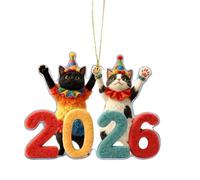 Genérico para Árbol De Navidad | Colgantes De Gato Lindo 2D 2026 - Llavero para Bolso De Animal Gatito Divertido | para Sala Dormitorio Oficina Repisa Balcón Ventana Pasillo Camioneta