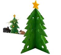 Generico para árbol de Navidad para Conejos y cerditos - Puzzle Interactivo con Soporte para heno | Juguete de enriquecimiento con escondite para Conejos. Pequeños Animales At