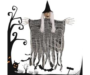 Generico para Árboles de Brujo de Halloween - 37.8x23.62 Pulgadas Conjunto suspendido, Construcción inastillable, Estilo de Arte Vintage | Acentos de Escoba Resplandor-en-Dark, Peligroso para