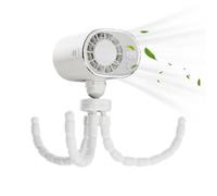 Genérico para coche | Ventilador LED de diseño pulpo 199 velocidades, pinza de coche orientable 360 grados con carga tipo C - para adultos estudiantes camping playa cochecito