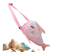 Genérico para Conchas de Playa - Malla con Diseño de Tiburón y Malla Tote - Plegable para Caracolas de Playa - Para Familia, Niños, Piscina, Viaje, Mar, Lago