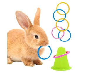 Generico para Conejos - Juguetes puzles apilables - Juegos Divertidos con Anillos para Conejos, para pequeños Animales, Ardillas, Chinchillas, Hurones, hámsteres, jaulas Interiores y