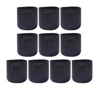 Generico Para cultivo de jardín - Diez para plantas pesadas, macetas de tela ecológica, asas portátiles para un fácil transporte | Para cultivar hierbas aromáticas, tomates