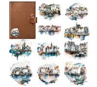 Generico Para Diario De Libros - Juego De Bricolaje De Paisaje Natural De Papel Japonés De 20 Piezas | Suministros Autoadhesivos Para Artesanía Artística Decorativa, Estética Multifuncional