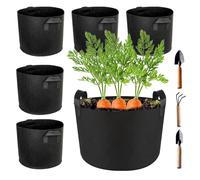Generico Para el cultivo de plantas - 18 litros 6 piezas de alta resistencia | para cultivo en jardín - para zanahorias, fresas, balcones, jardín, paisajismo, casa, invernaderos