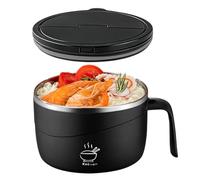 Generico Para fideos instantáneos con palillos, 1200 ml, antiquemaduras con tapa y tenedor, cuencos de acero 304 para fideos | para cocina, Pho, arroz, gachas, gumbo, estudiantes universitarios