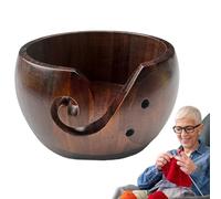 Generico Para ganchillo - Contenedor de madera para tejer - hecho a mano para tejer con tapa | para madejas mujeres niñas Hobby casa