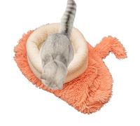 Genérico para gatos - felpa suave 60 x 30 x 2 cm semicerrada | Caverna de peluche caliente con diseño de cola vertical, cama para gatos, de dormir para animales, salón balcón interior