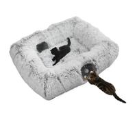 Generico para Gatos - Juguete de Rectangular 2 en 1 de Peluche 102 x 84 cm | Retiro lúdico de la Cueva Familiar Multi-Gato a vías | para Gatos de Interior - Salón